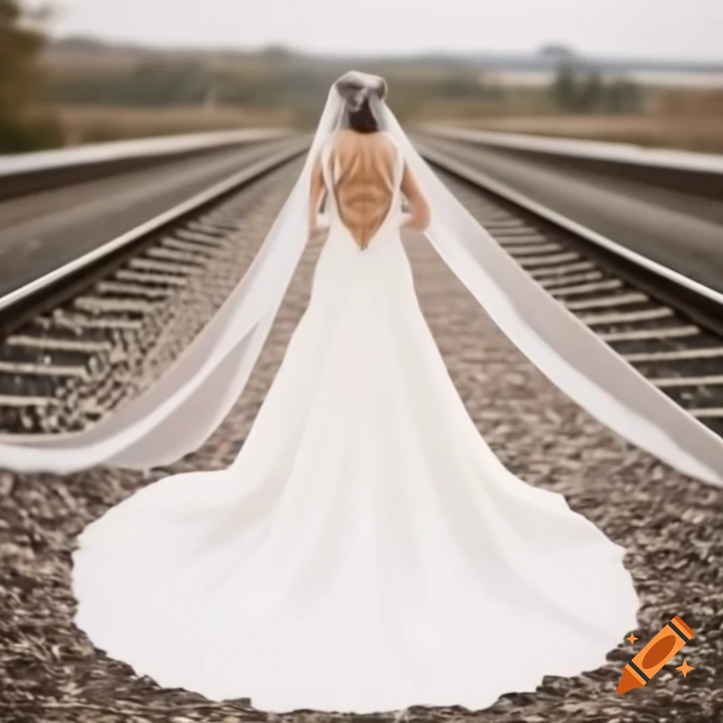 Elegant wedding dress with heart-shaped neckline and lace veil