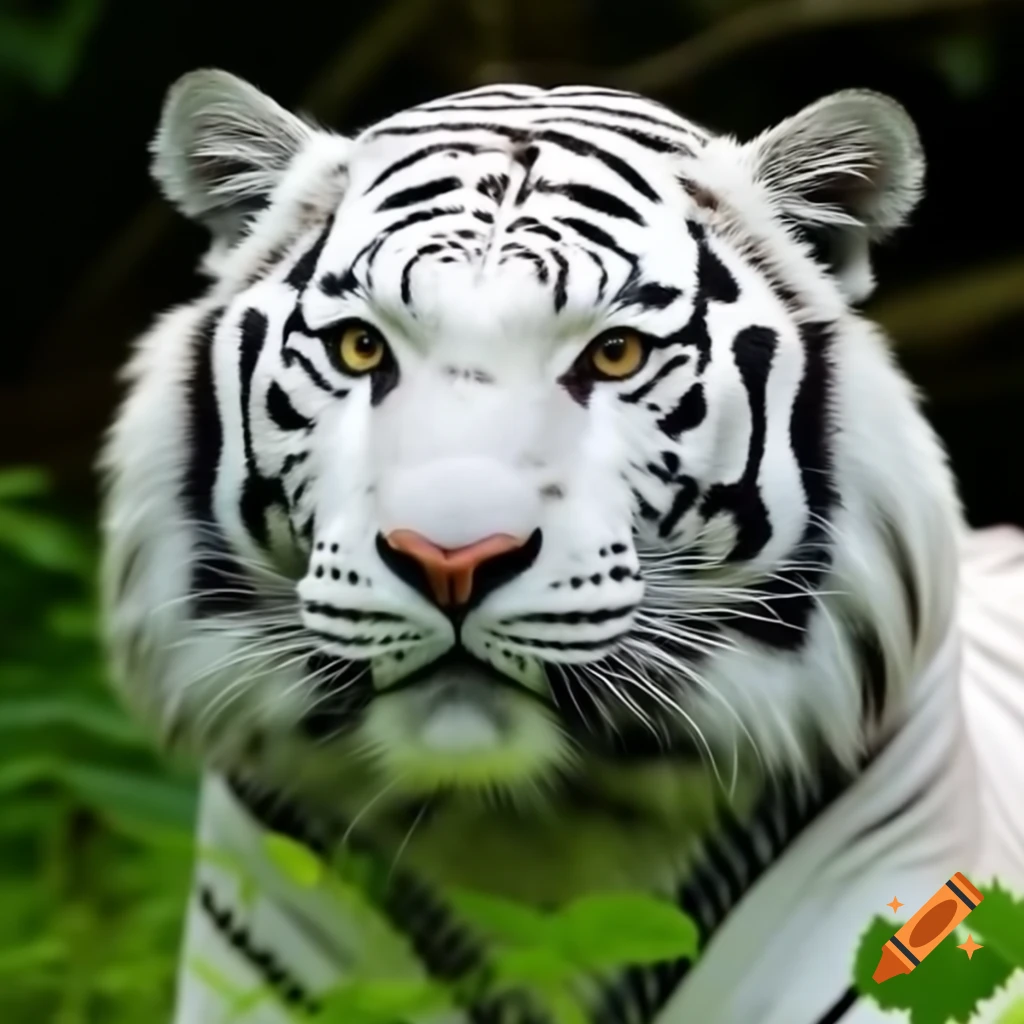 White tiger in its natural habitat