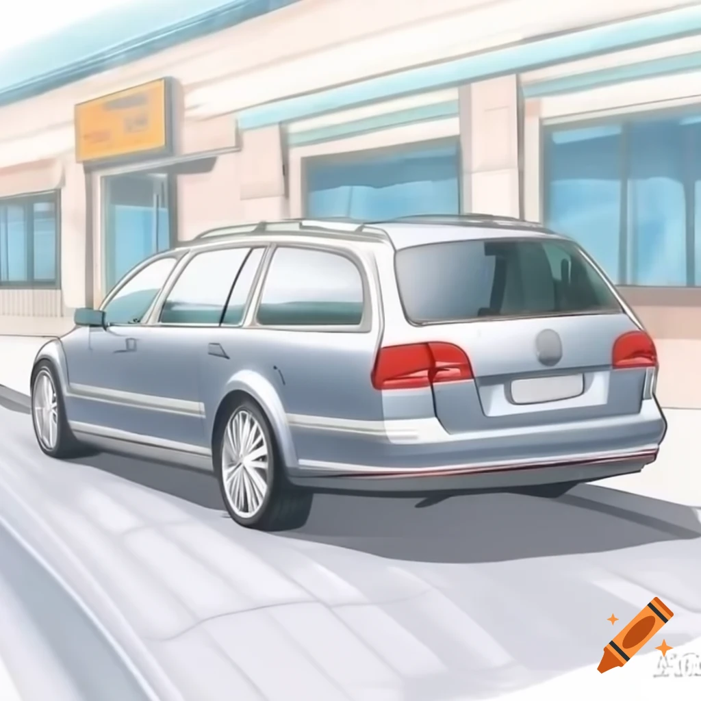 Drawing of a 2005 Volkswagen Phaeton Avant 5-door station wagon