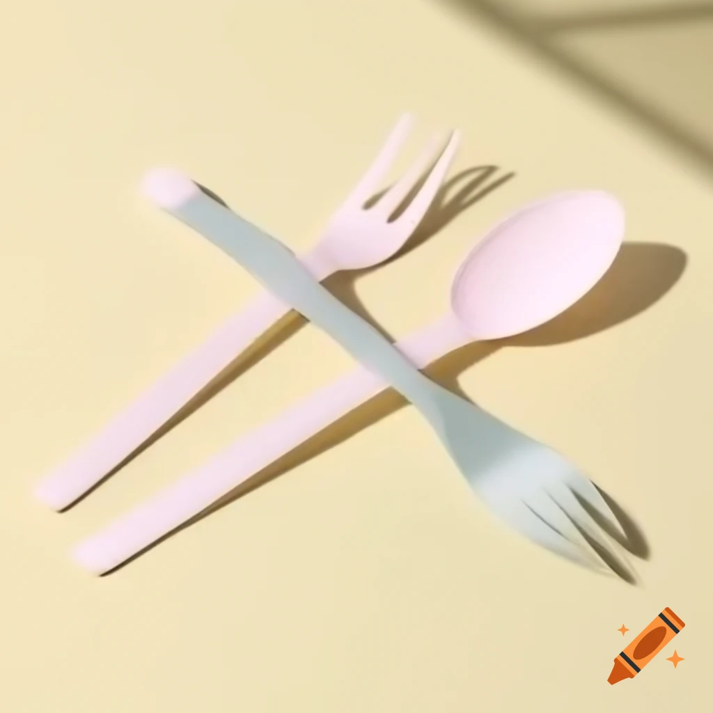 Set of disposable cutlery on a table