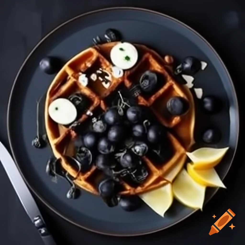 Unique waffle creation with dark coloration