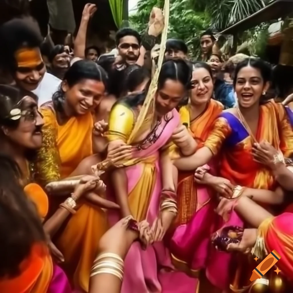 Gudi Padva festival celebration with traditional decorations and joyous atmosphere