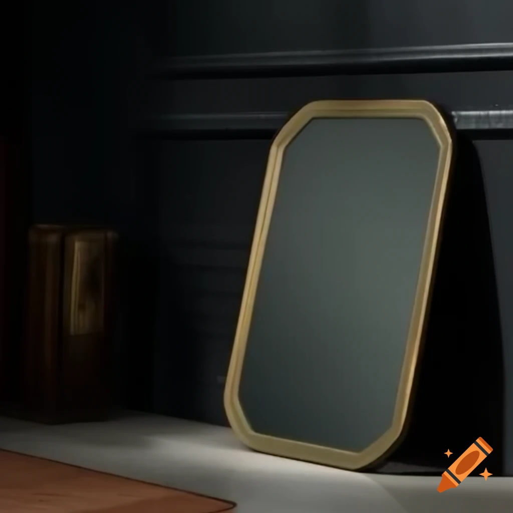 Ancient Chinese emperor bronze mirror in dimly lit room