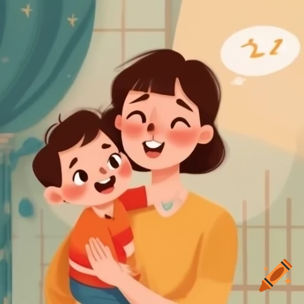 Cheerful mother and her 12-year-old son enjoying a happy moment