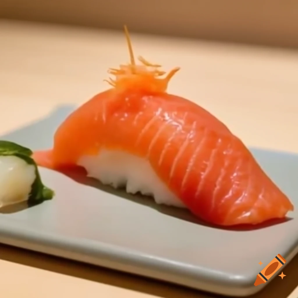 Elegant salmon nigiri sushi with fresh salmon on vinegared rice