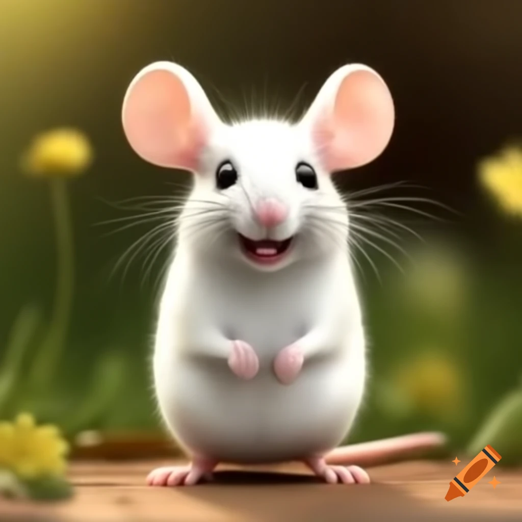 Happy white mouse