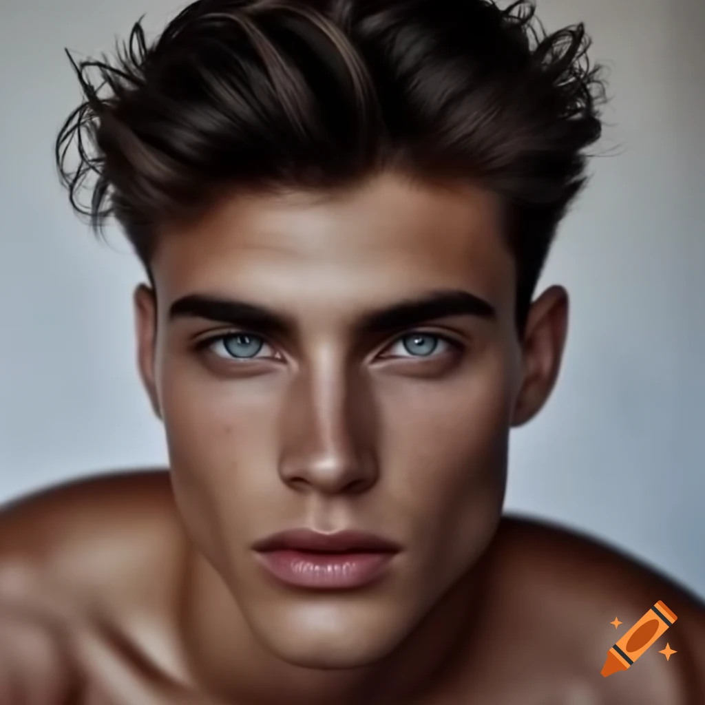Masculine male model showcasing fashion