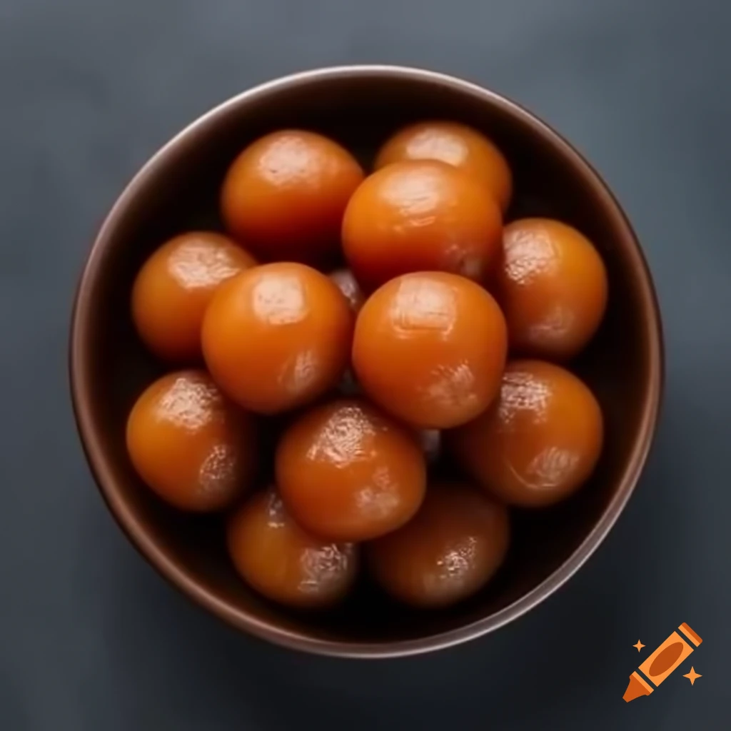 Top view of gulab jamun in a bowl