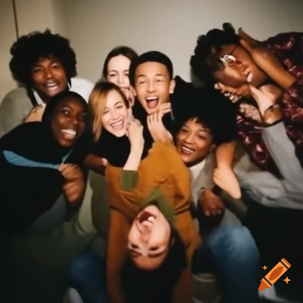 Group of friends enjoying a fun time together