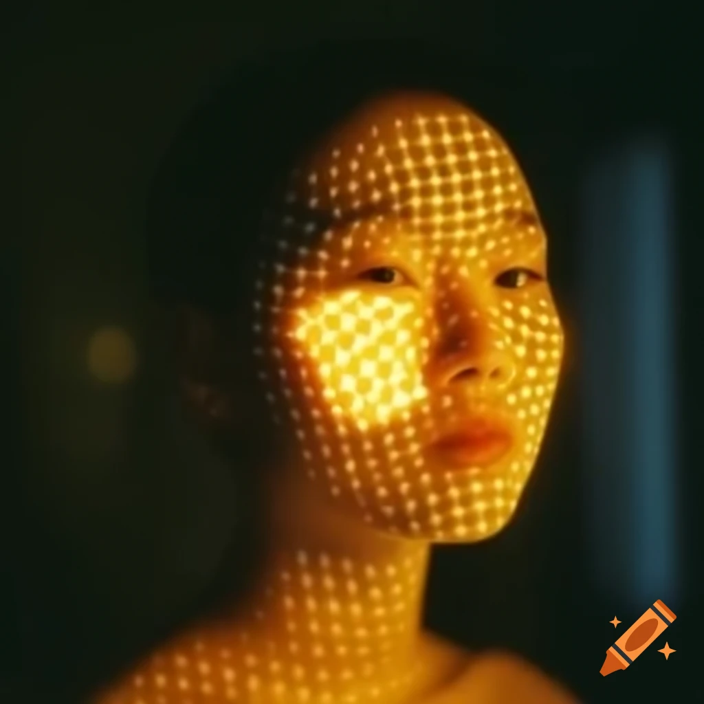 Pinhole light patterns shining through fabric