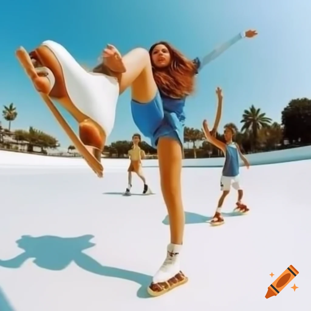 Ice skating activity during summer season