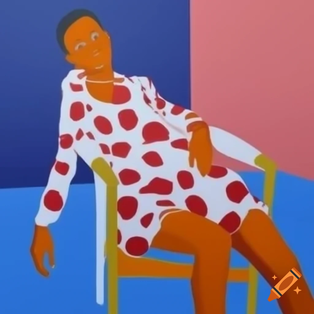 Minimalist painting inspired by Guernica featuring a single figure on a chair