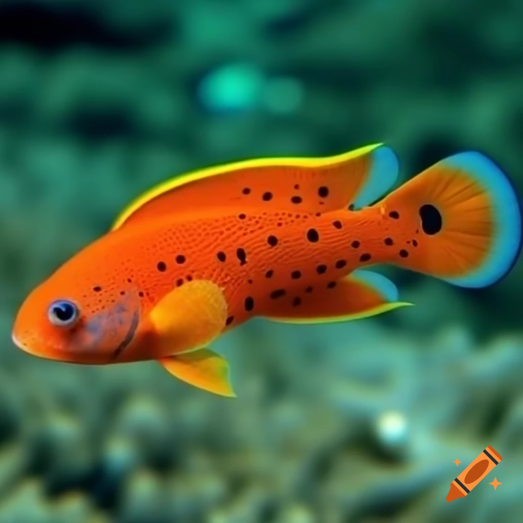 Adorable fish swimming gracefully
