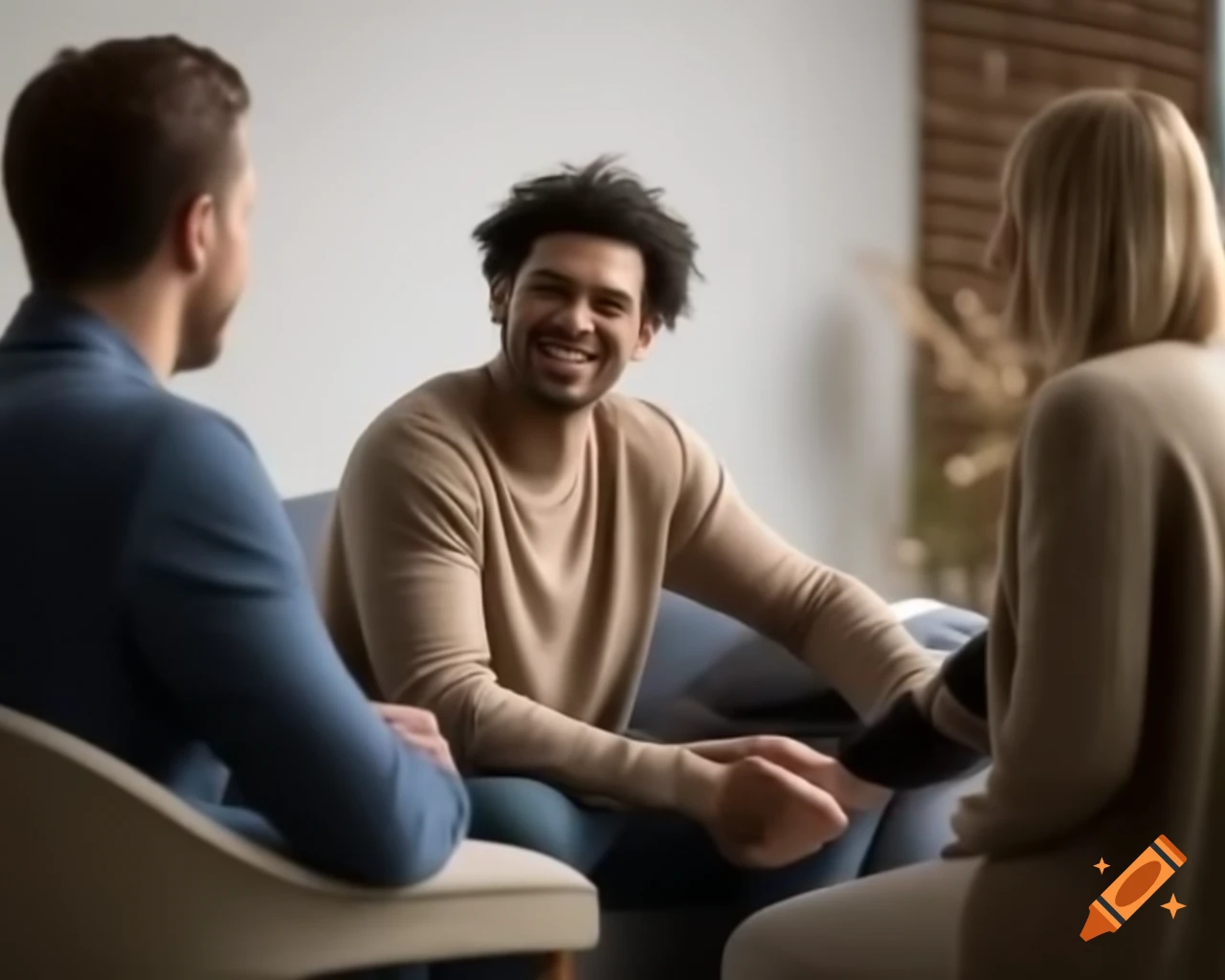 Couple in therapy session with counselor