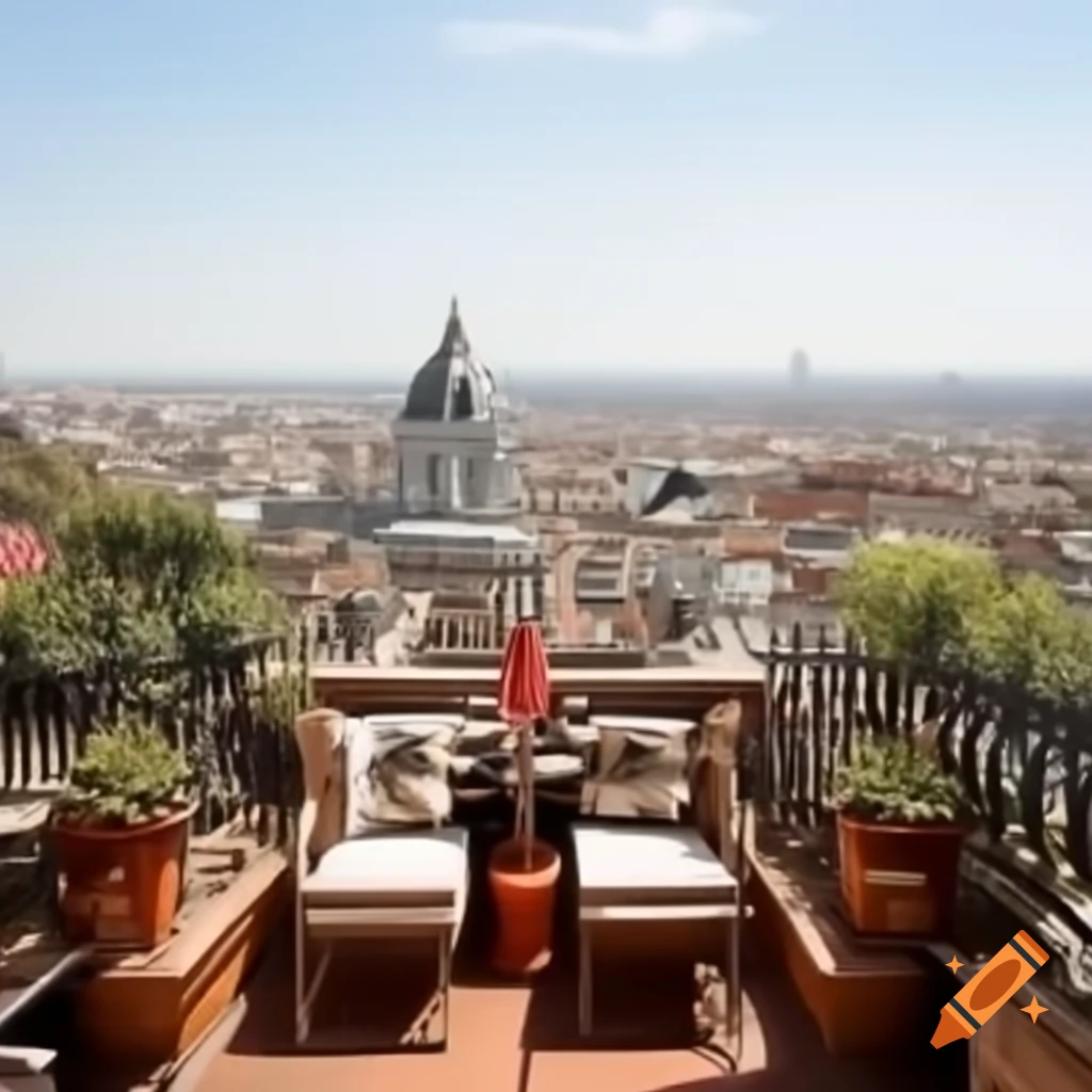 Chill terrace with breathtaking city view