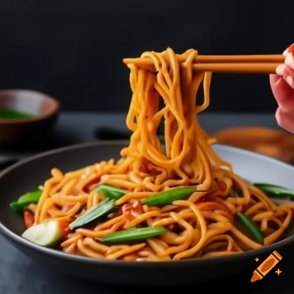 Dark soy sauce chow mein dish