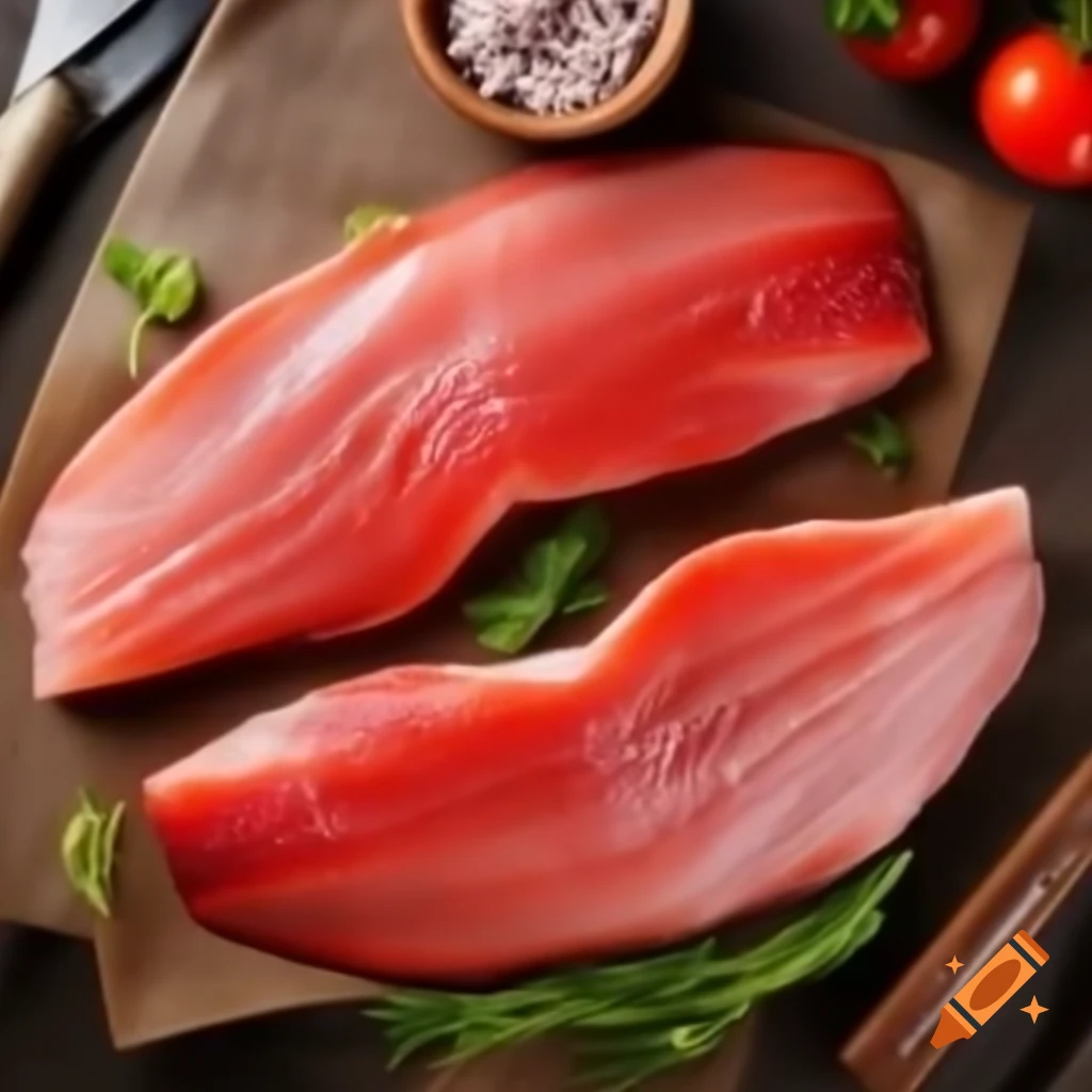 Freshly prepared red eel fillet