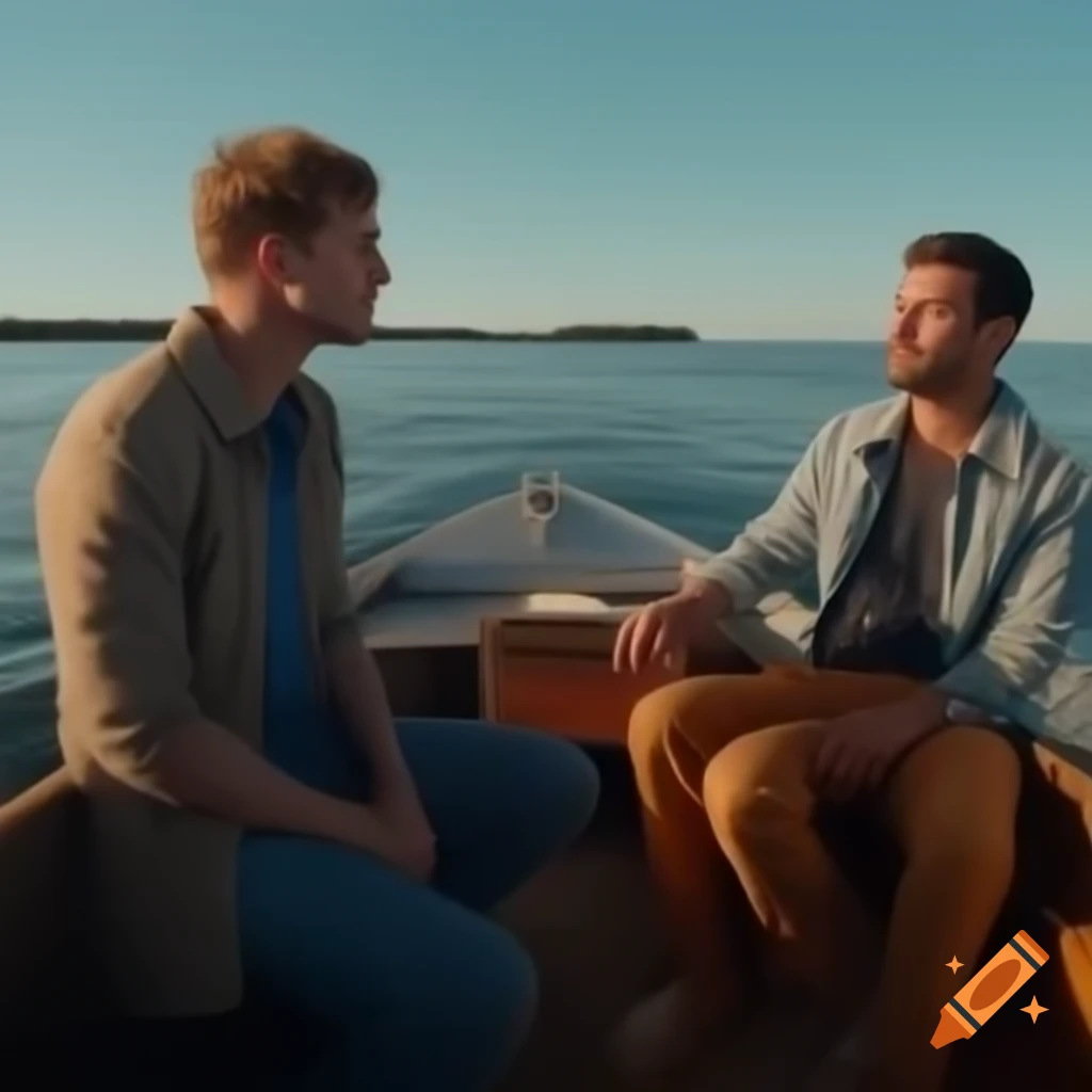 Group of friends sitting in a boat, one appearing ill