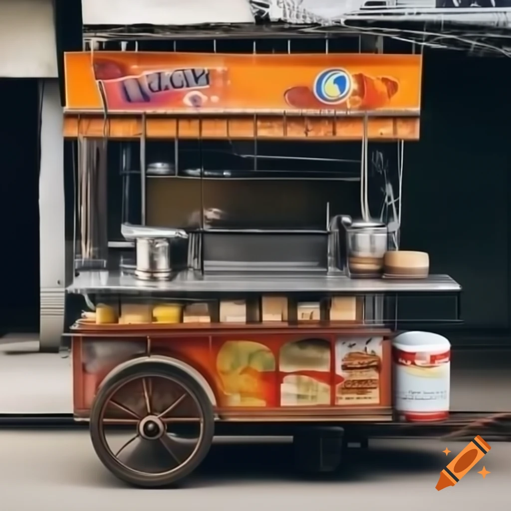 Design concept for 'Momo Bazar' street food cart selling momo and soup