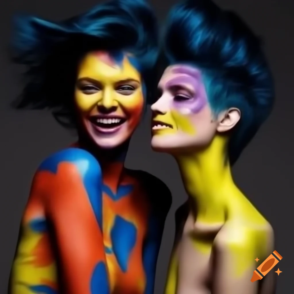 Male And Female Supermodels With Body Paint High Contrast Studio Shot L8746KySEeJLpYKw1uowQ.webp