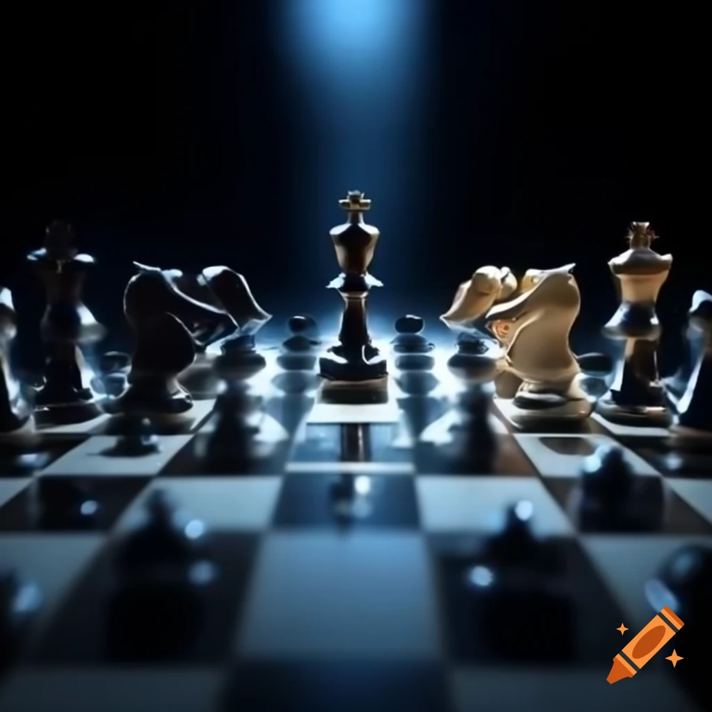 Dramatic chess end game scenario