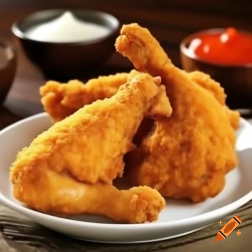 Fried chicken leg served on a plate