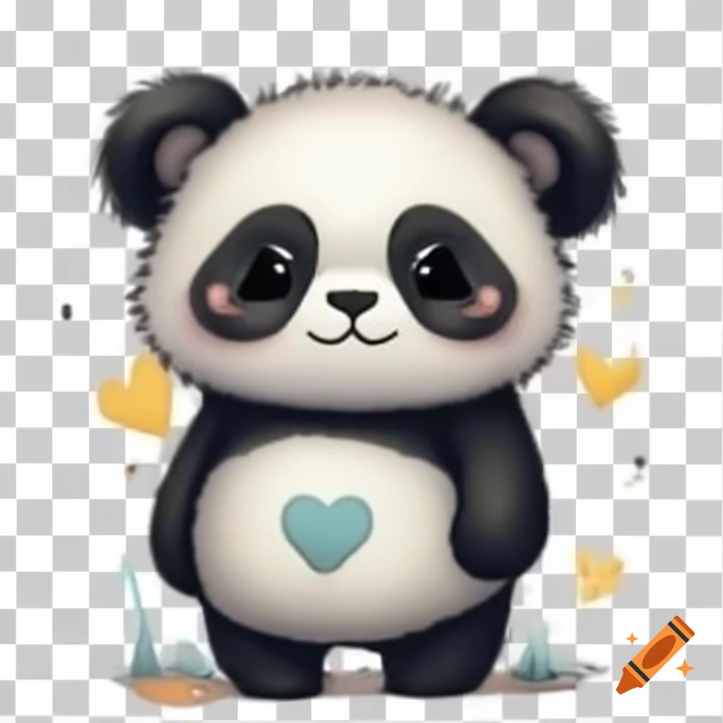 Cute panda illustration in PNG format