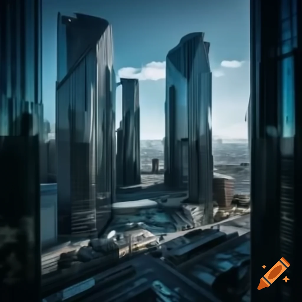 Cyberpunk city center street view of plaza area in Upper Silesia on Craiyon