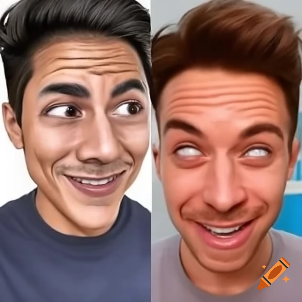 Split screen of a person gossiping and smiling in different scenarios