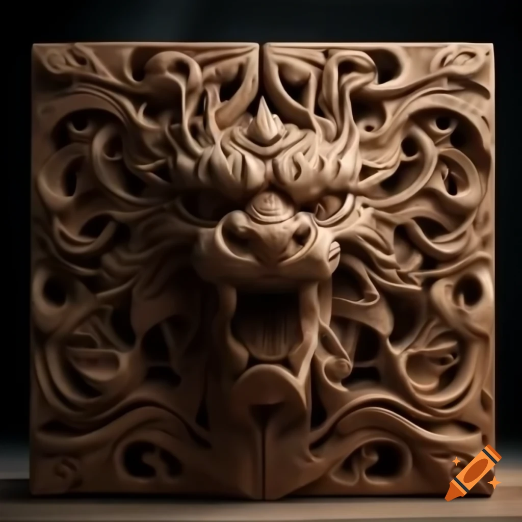 Intricately carved wooden sphere created by master artisan with detailed designs