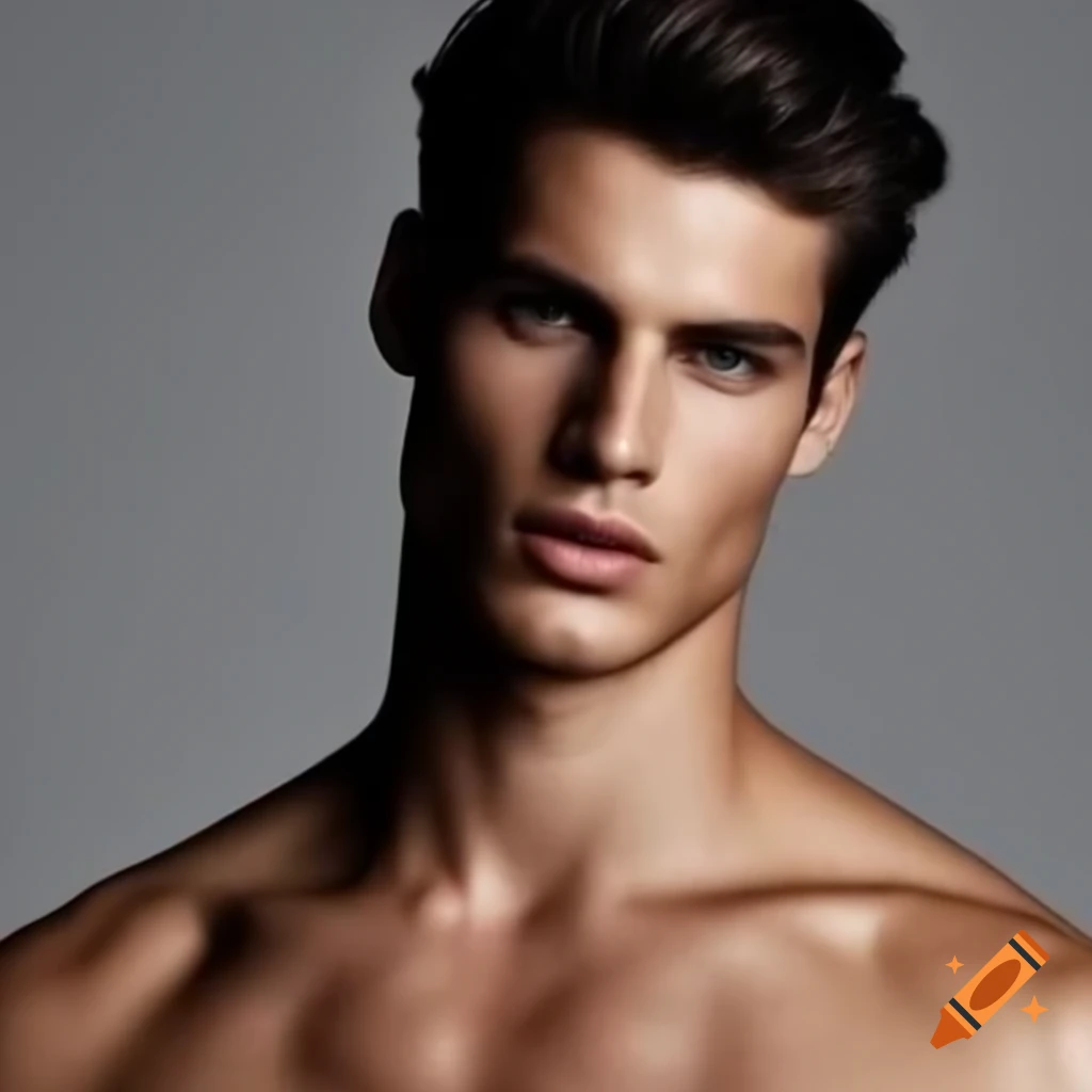 Spanish male supermodel posing handsomely