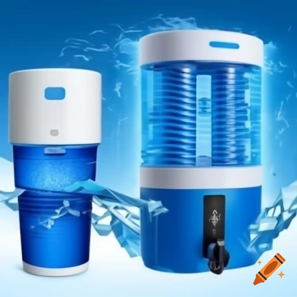 Water purifier filters with clean, organized background