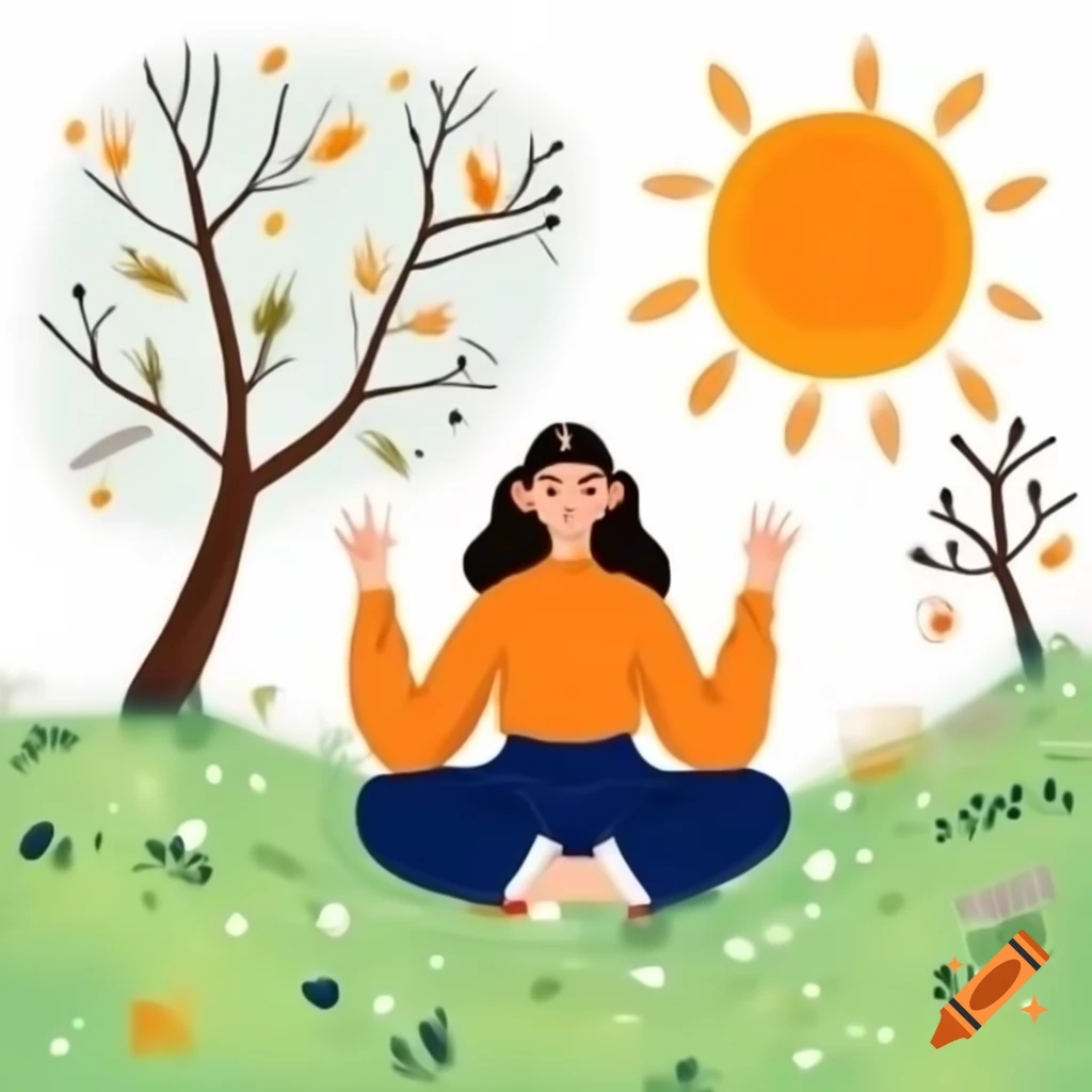 Cartoon-style illustration representing the four seasons
