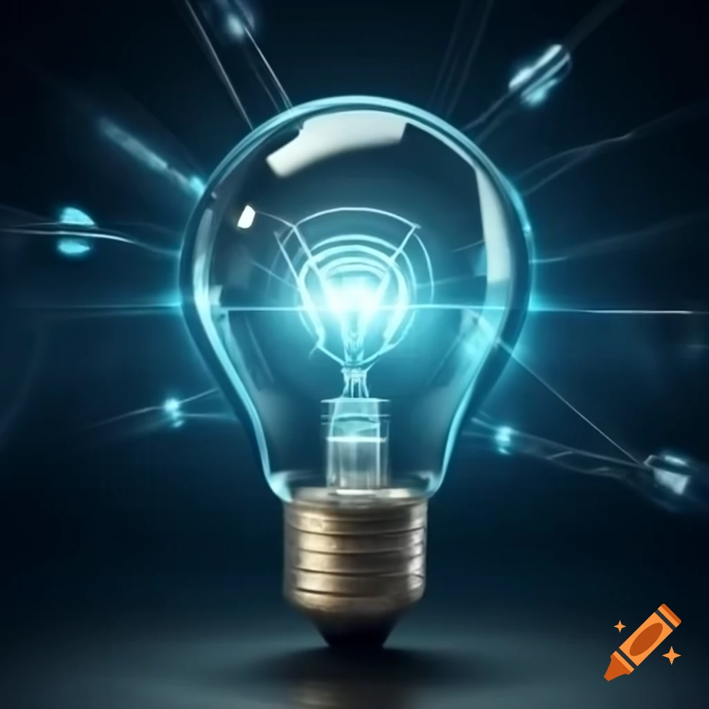 Futuristic AI light bulb concept