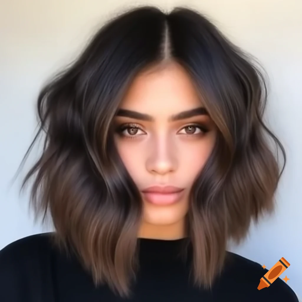 Young woman with extreme shaved undercut wedge bob hairstyle
