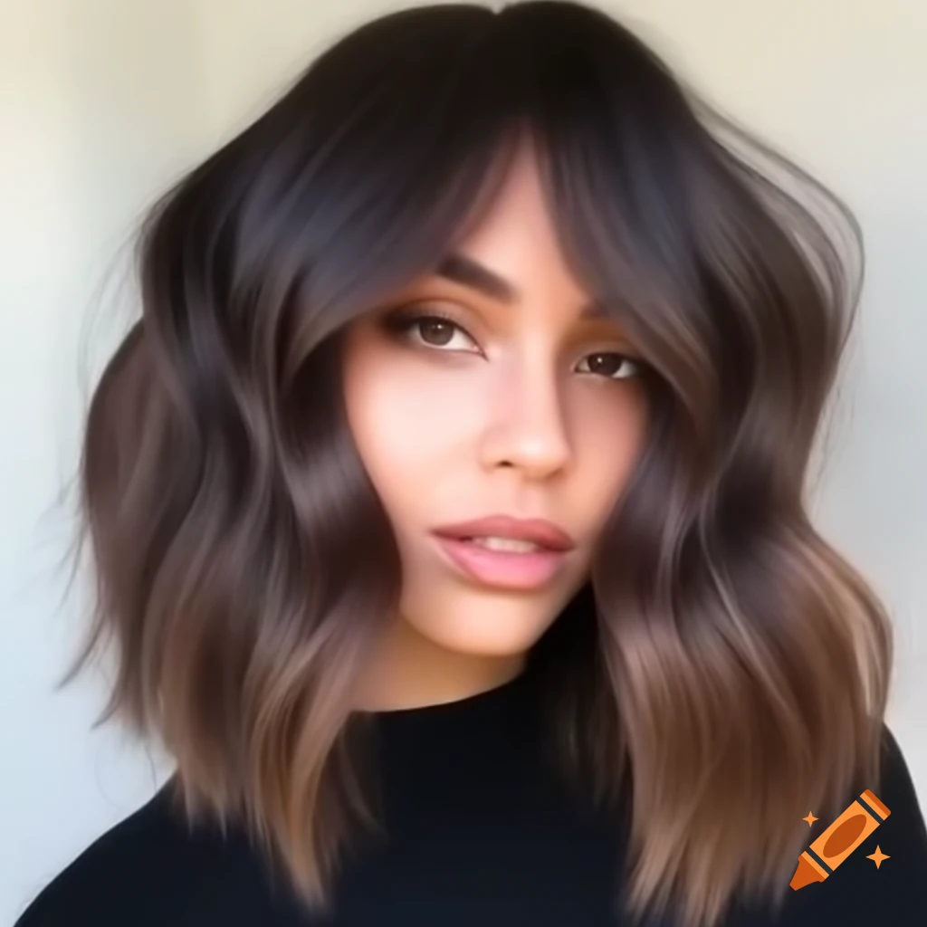 Young woman with thick dark brown hair in an extreme shaved undercut bob style