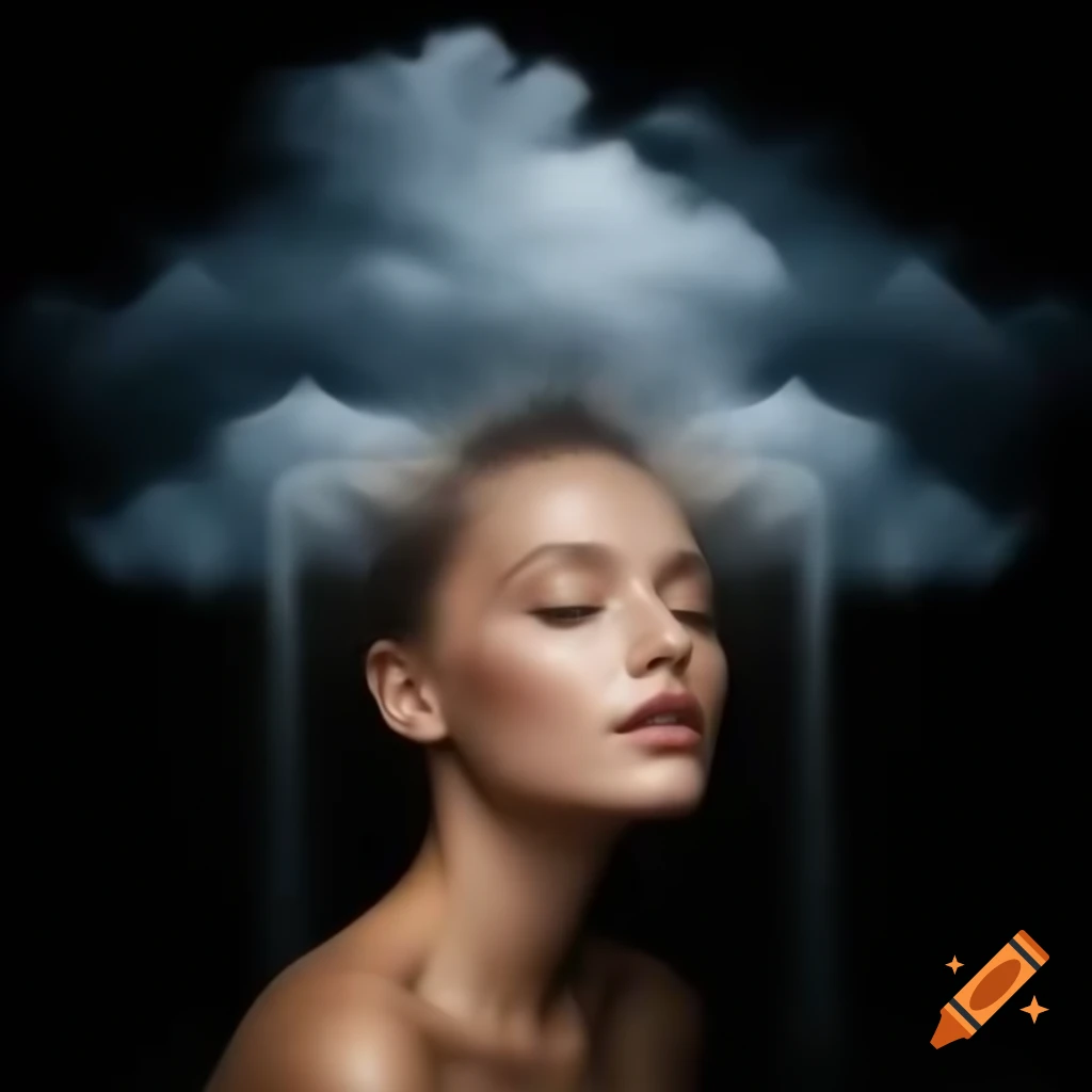 Elegant woman with Mandelbrot and ferromagnetic elements in double ...