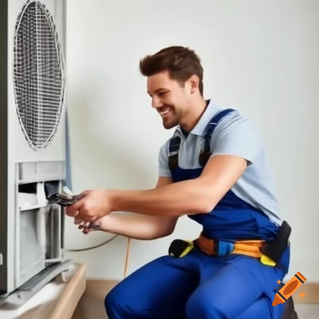 Man repairing air conditioners