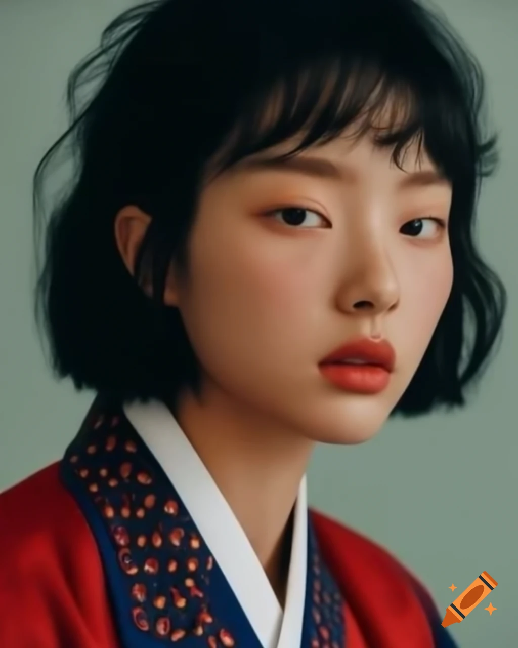 Realistic portrait of Korean girl