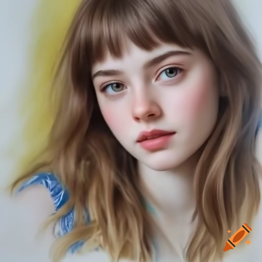 Realistic drawing of a woman