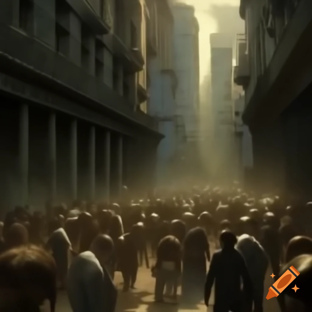 Montevideo cityscape during a zombie apocalypse scenario