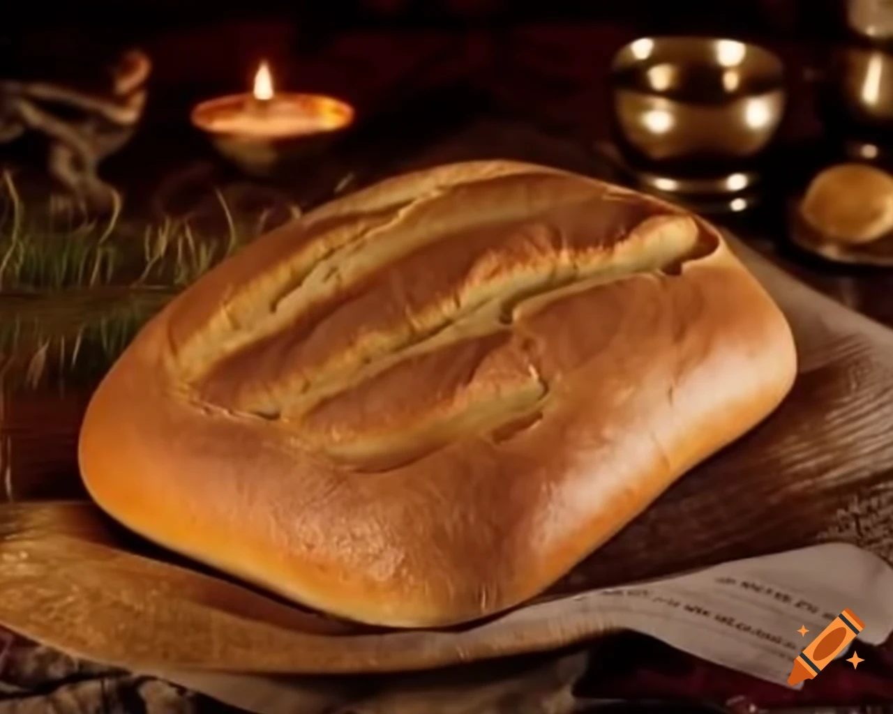 Traditional Iranian bread displayed commercially