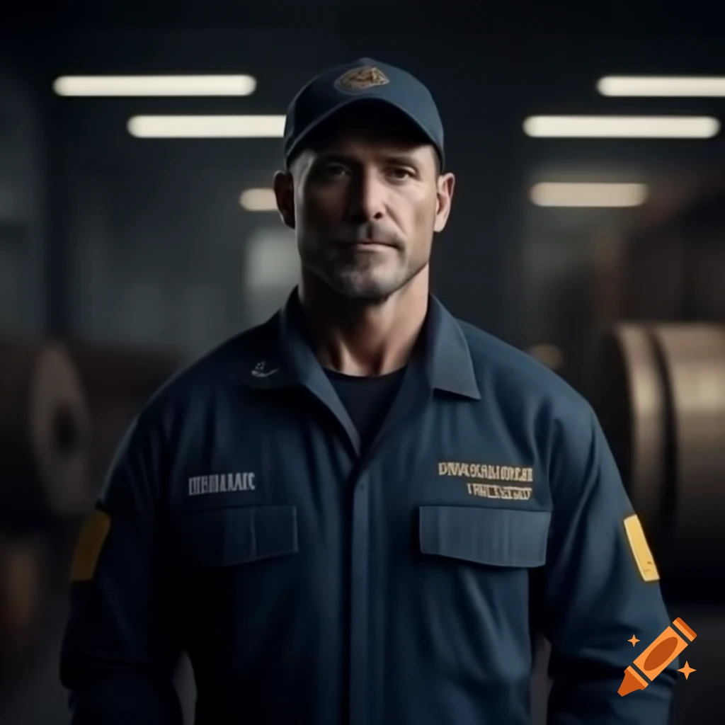 Delivery person in uniform with packages