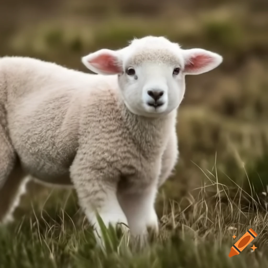 Lamb grazing in a field