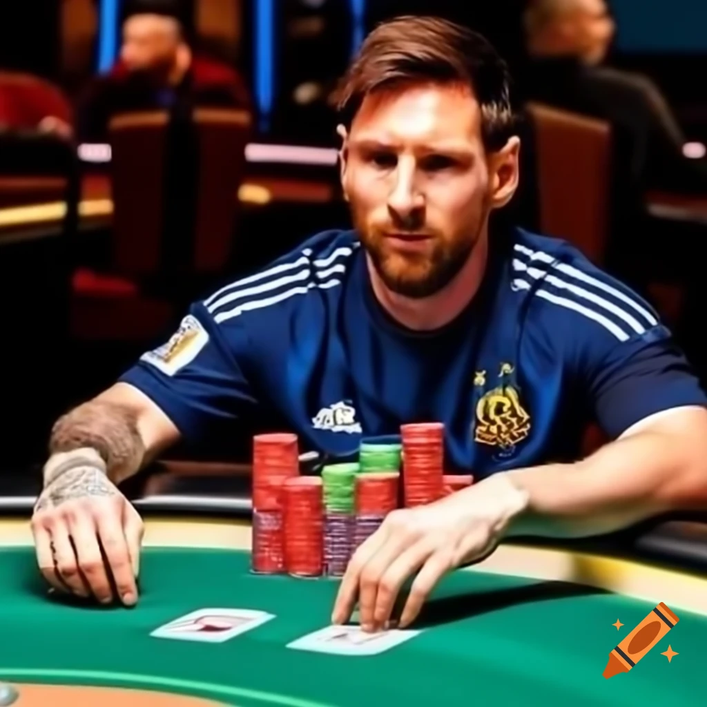 Lionel Messi playing poker