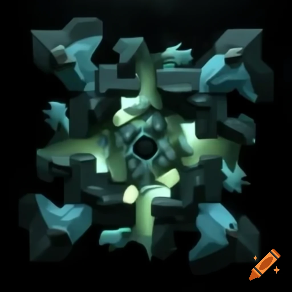 Abstract digital artwork of surreal glowing sculptural forms in dark void