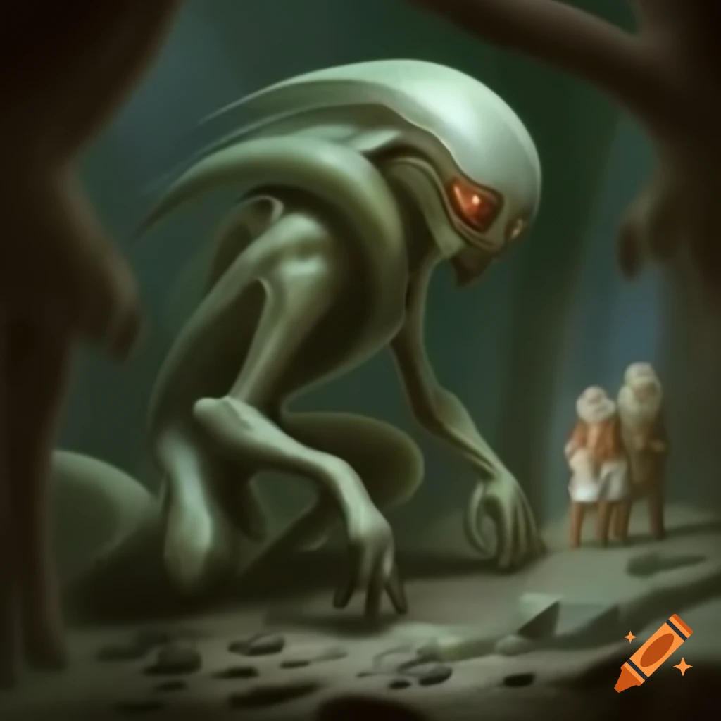 Alien life form combining features of a wolf, squirrel, horse, and ...