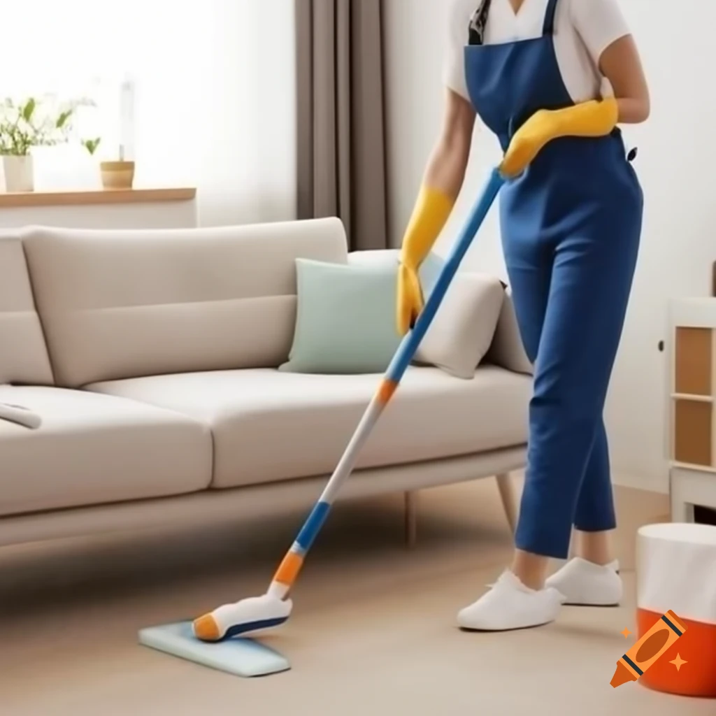 Sofa cleaning during Easter preparations