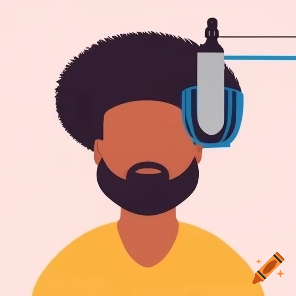 Man with light skin and afro hosting podcast in home studio