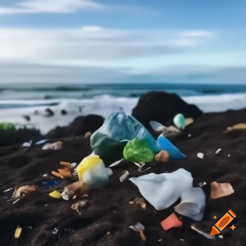 Ocean pollution with trash debris